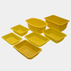 HSQY Bandeja de carne de plástico PP amarilla rectangular de 10,2x6,9x4,3 pulgadas