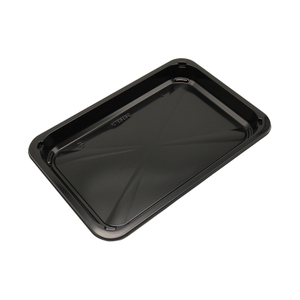 HSQY Bandeja de carne de plástico PP negra rectangular de 10,2x6,9x0,6 pulgadas
