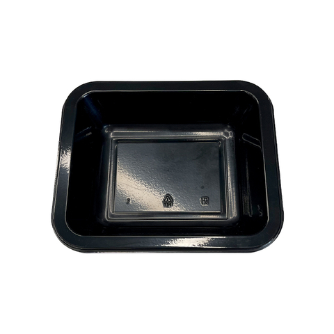 Modelo HS20 - Bandeja CPET negra rectangular de 10 oz 