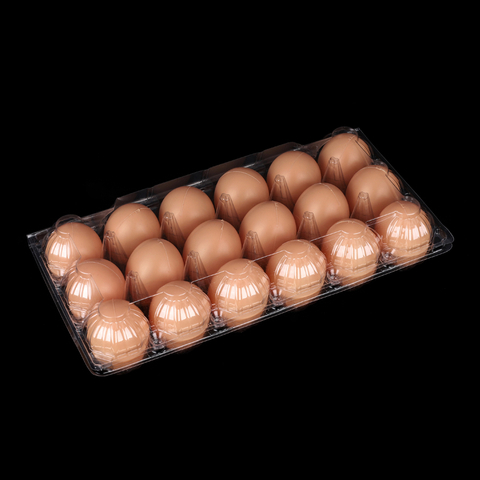 Cartones de huevos de plástico transparente HSQY de 18 unidades