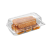HSQY Contenedor de panadería transparente con bisagras de plástico desechable de 7,5x6,1x1,8 pulgadas