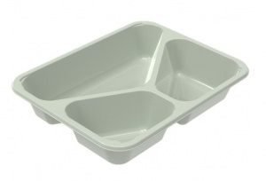 Contenedor de comida Cpet seguro para hornear en microondas reciclable blanco/negro