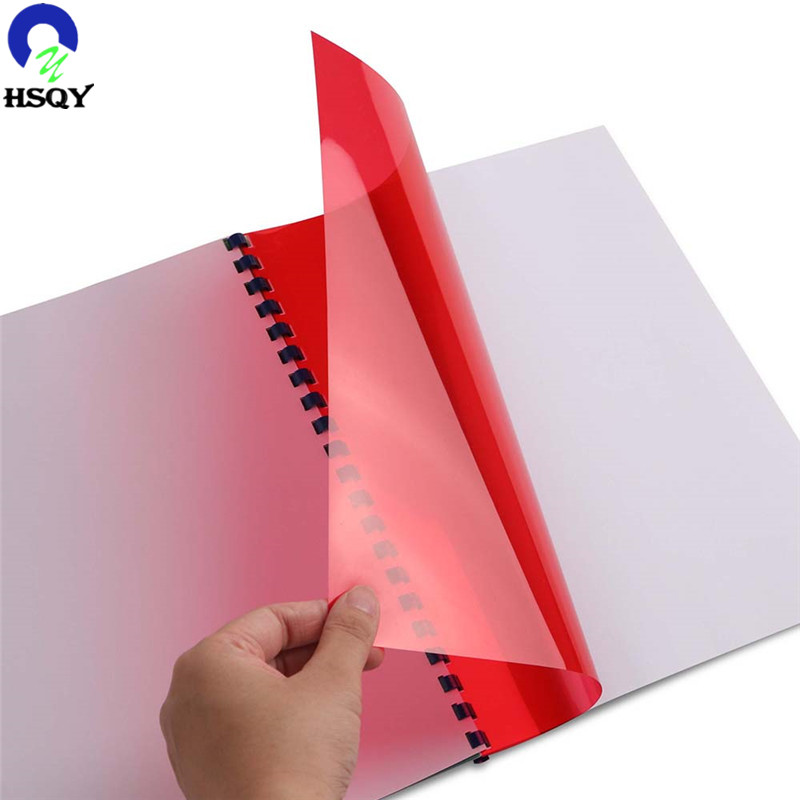 Lámina de PVC transparente de tamaño A4 para cubierta de vinculante de papelería