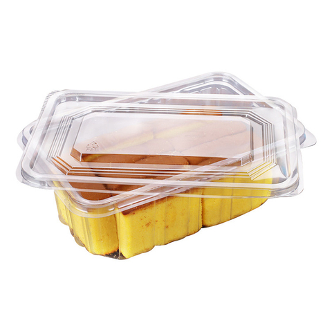 Envase claro plástico disponible de la panadería de la pulgada de HSQY 9.6x6.5x3.5 con la tapa