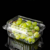 HSQY 8,07*6,1*3,94 pulgadas de caja de fruta PET, bandeja de plástico transparente para mascotas rectangular desechable