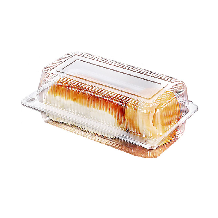HSQY Contenedor de panadería transparente con bisagras de plástico desechable de 7,5x6,1x1,8 pulgadas