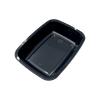 Modelo 013 - Bandeja CPET negra rectangular de 14 oz 